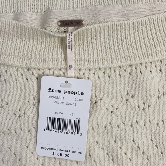 Free People Sand Castle Pointelle Cropped Boxy Knit Sweater - Picture 12 of 17